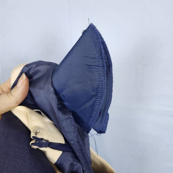 Vtg 80s? Sailor Stewardess Retro Linen Blend David Warren Dress Faux Wrap Sz 8 - Picture 12 of 14